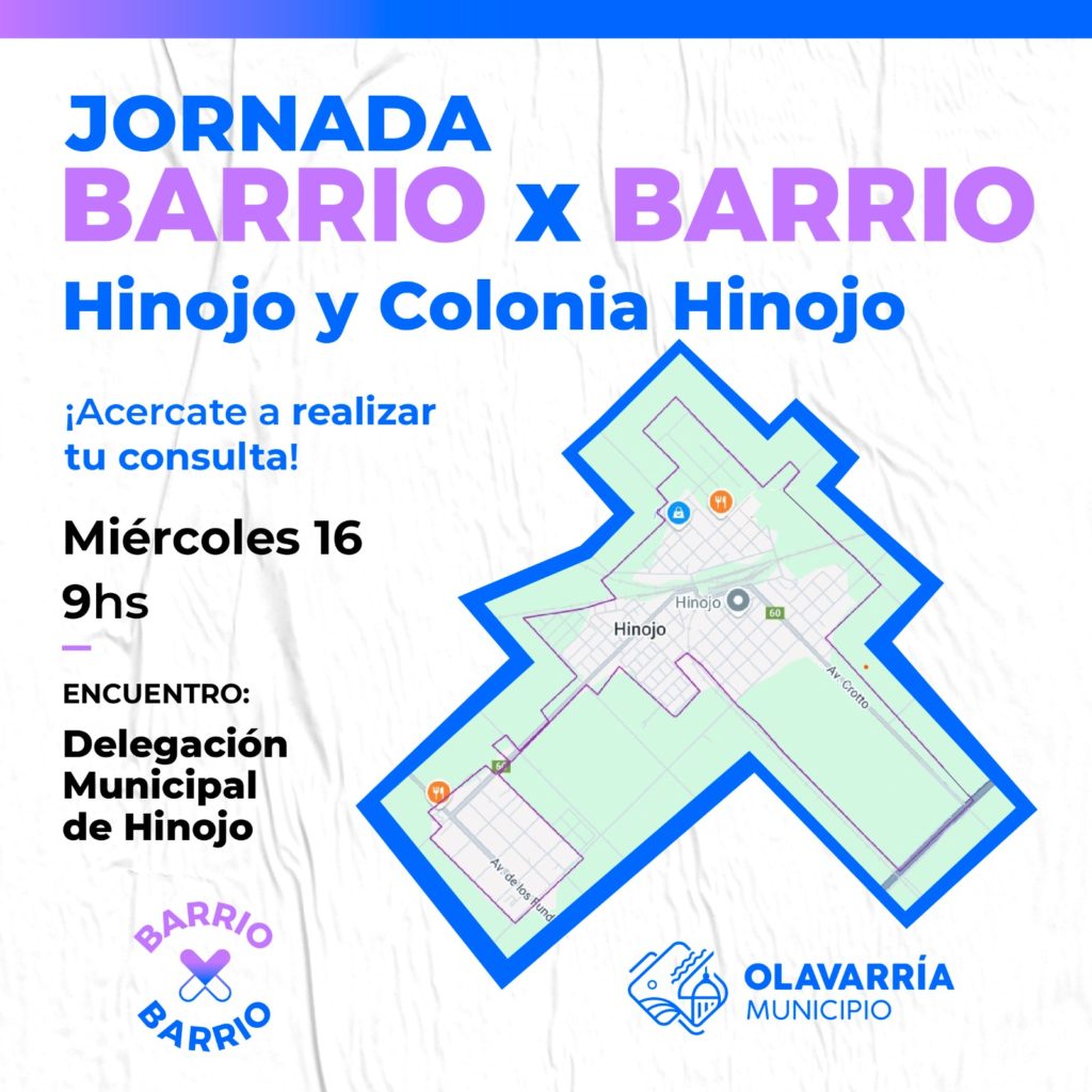 Hinojo y Colonia Hinojo sern los prximos destinos del programa Barrio por Barrio