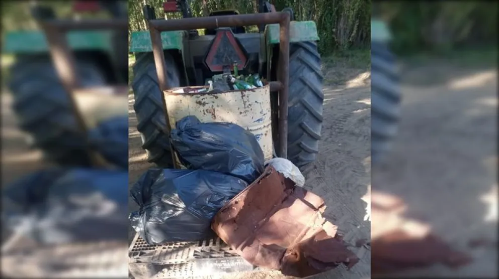 Realizaron tareas de limpieza en la costa del r�o Negro en Valle Azul