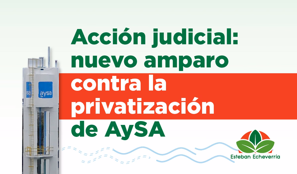 Fernando Gray present� una nueva acci�n de amparo contra la privatizaci�n de AySA