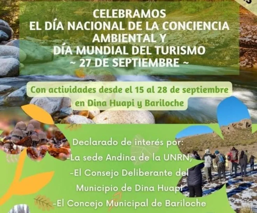 Actividades abiertas a la comunidad en Dina Huapi y Bariloche por el Da del Turismo y la Conciencia Ambiental
