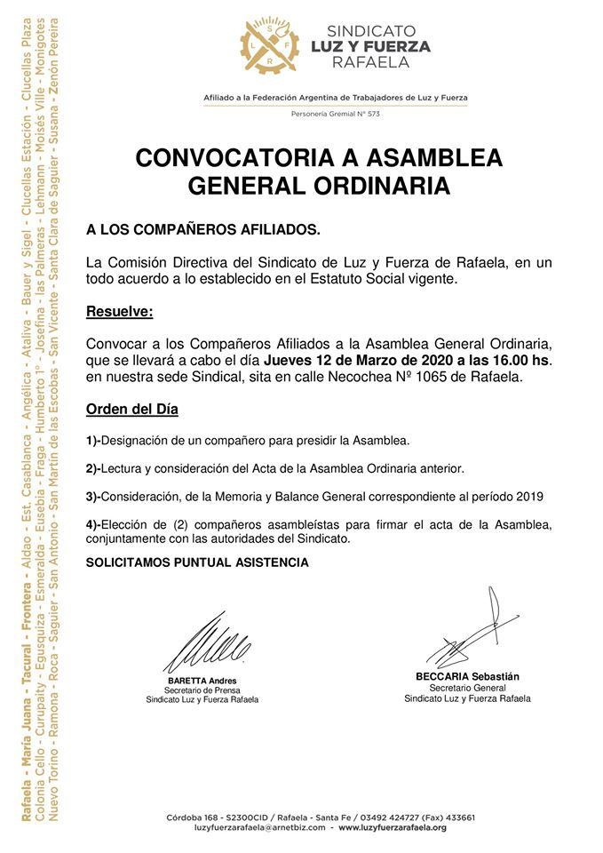 Asambleas ordinaria y extraordinaria